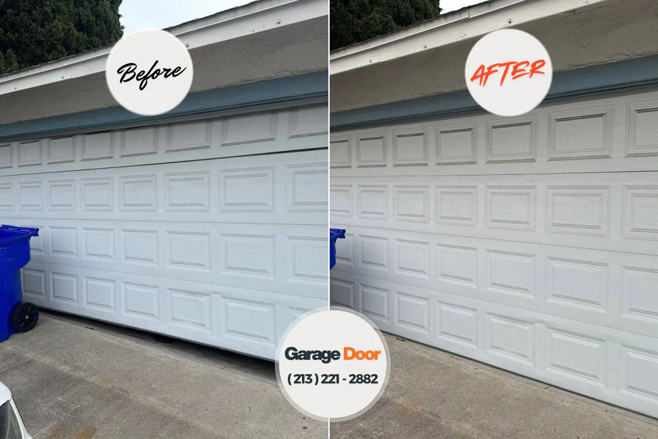 Before and after: garage door repair Norwalk, CT